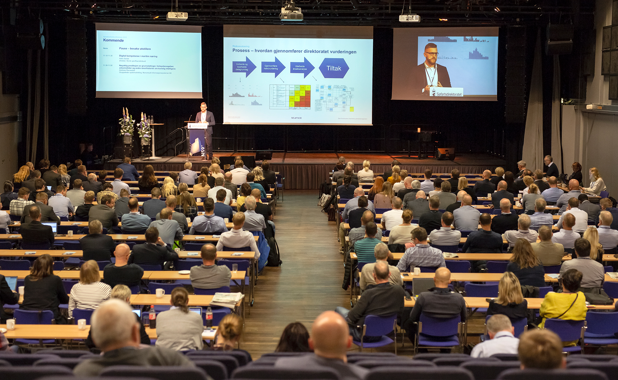 Vegar Berntsen fra Sjøfartsdirektoratet presenterer fokusområder under Sjøsikkerhetskonferansen 2018.